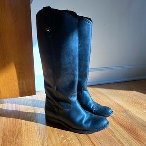 Frye Melissa Button Extend Black leather Boots